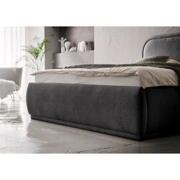 Letto matrimoniale imbottito color antracite rete non inclusa 160x200 cm Soma – Meise Möbel-image-2