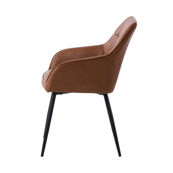 Set di sedie da pranzo marrone in imbottito con braccioli 2 pz Nolan Square – Unique Furniture-image-4