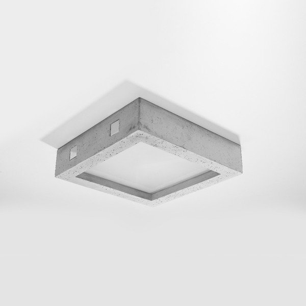 Plafoniera LED grigia con paralume in vetro 33x33 cm Lucia - Sollux-image-1