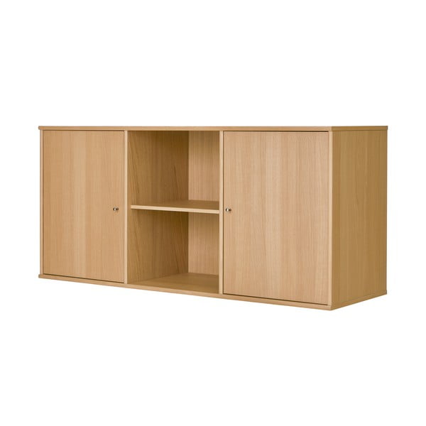 Cassettiera bassa a sospensione in rovere naturale 133x61 cm Mistral - Hammel Furniture-image-2