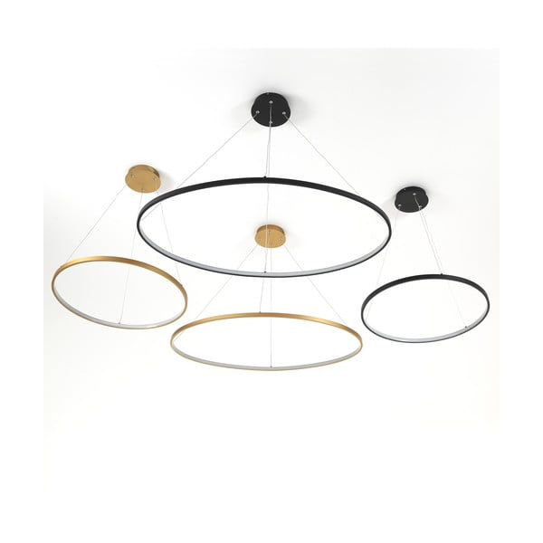 Apparecchio a sospensione nero, altezza 92 cm Oval Ring - Tomasucci-image-3