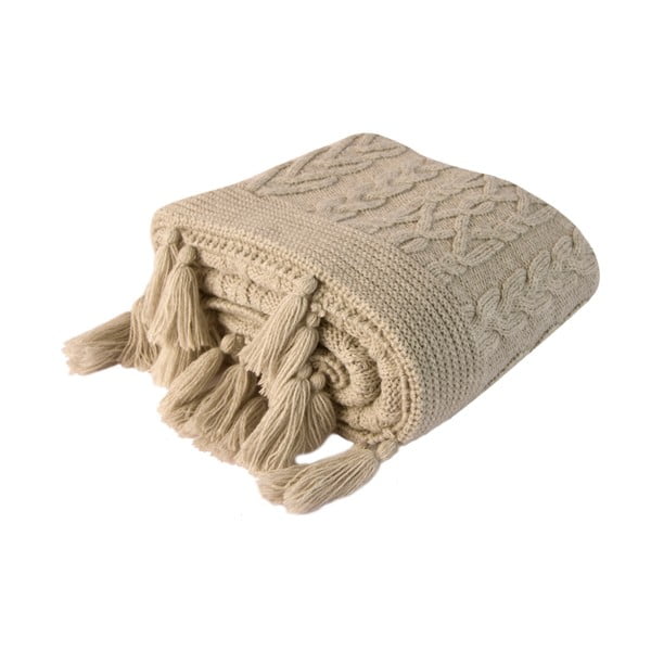 Copriletto beige chiaro Daniela, 130 x 170 cm - Homemania Decor-image-1