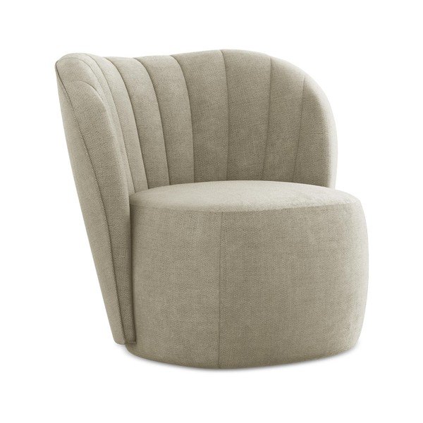 Poltrona beige con rivestimento in ciniglia Keloa – Makamii