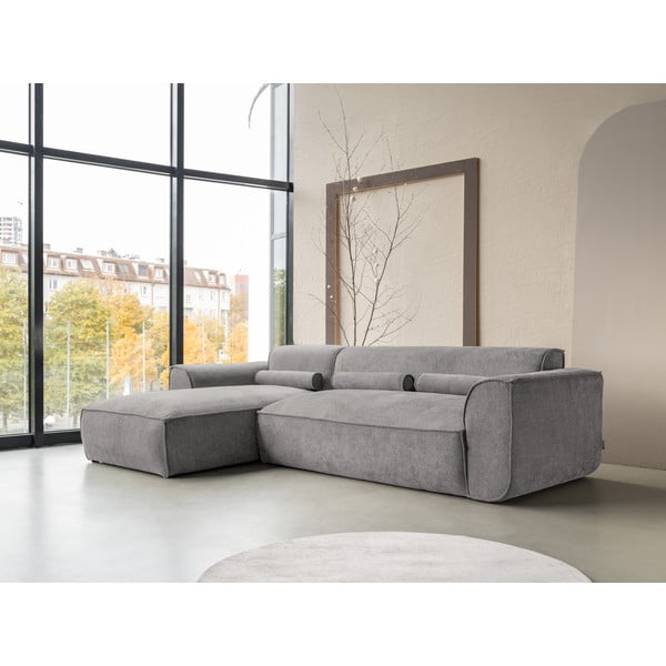 Divano angolare componibile in grigio chiaro (con penisola a sinistra) Flex Felix – Miuform-image-3