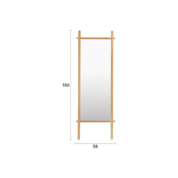 Specchio da terra con telaio in legno massiccio 58x160 cm Solene – White Label-image-4