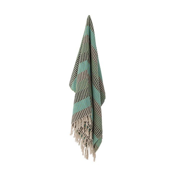 Coperta per TV verde/blu in cotone riciclato 160x130 cm Isnel – Bloomingville-image-2