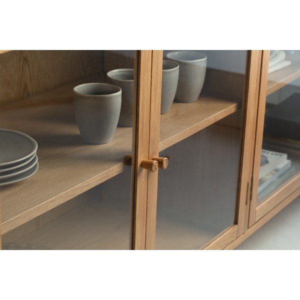 Vetrina di colore naturale con effetto rovere 180x80x40 cm Ceci – MOME-image-2