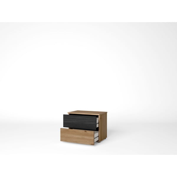 Comodino in rovere nero/naturale Care - Marckeric-image-3