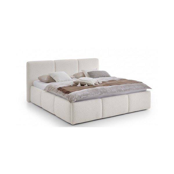 Letto matrimoniale imbottito avorio con contenitore con rete inclusa 200x240 cm Merida – Meise Möbel