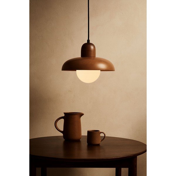 Lampadario marrone con paralume in legno ø 25 cm Elsa – Opviq lights-image-1