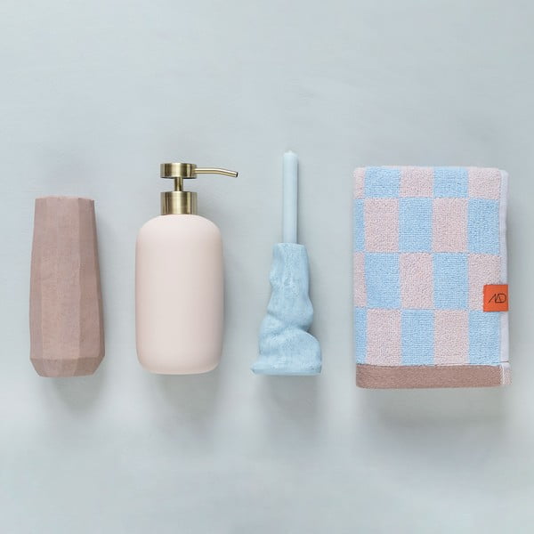 Asciugamano in cotone biologico blu e rosa 50x90 cm Retro - Mette Ditmer Denmark-image-4