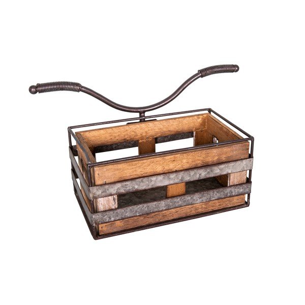Scatola decorativa in legno di quercia e zinco Velo, 25 x 16 cm - Antic Line