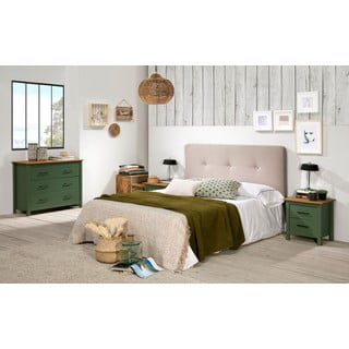 Cassettiera bassa in legno di pino di colore verde-naturale 100x80 cm Miranda - Marckeric