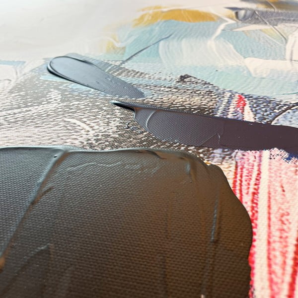 Quadro con elementi dipinti a mano 70x100 cm Cro – Styler-image-3