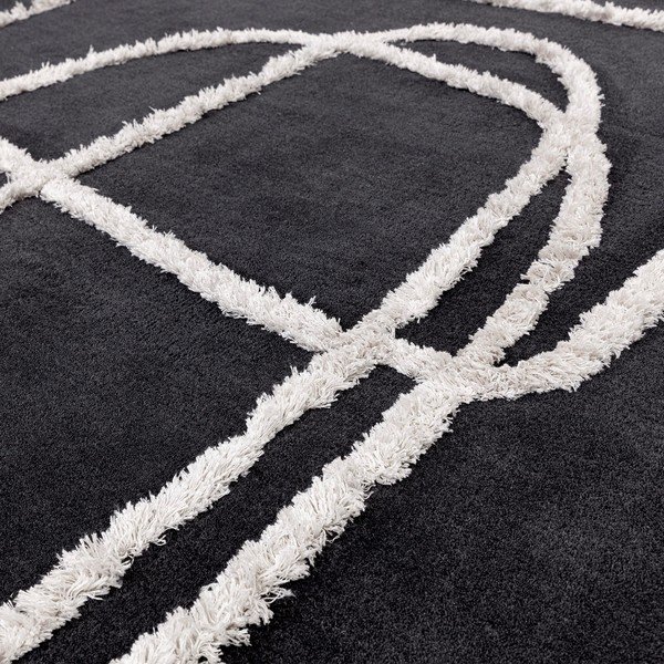 Tappeto in lana nero tessuto a mano 160x230 cm Matrix - Asiatic Carpets-image-1