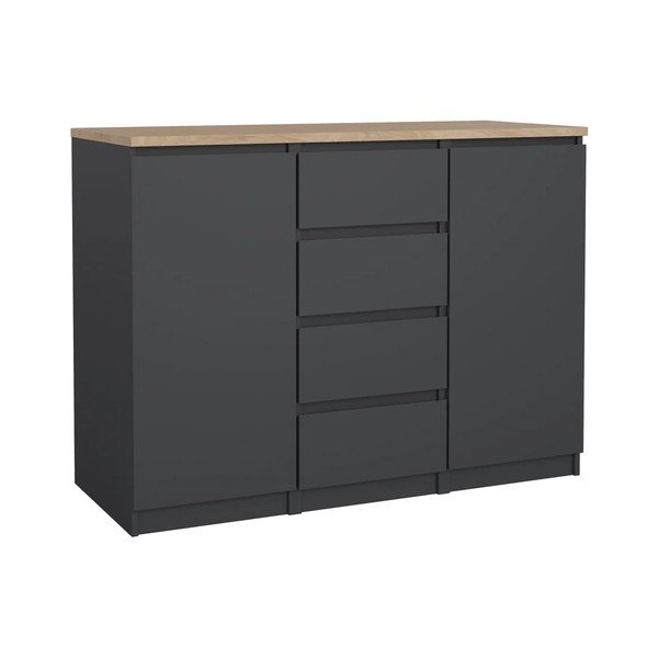 Credenza grigio scuro 121x91x50 cm Naia – Tvilum