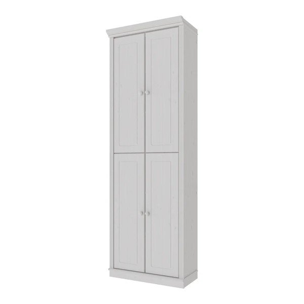 Armadietto bianco in pino massiccio 74x223x37 cm Anita – Støraa-image-3