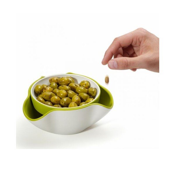 Dvojitá miska Double Dish, bílá/šedá-image-2