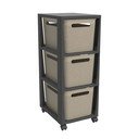 Scaffale mobile in plastica nero/beige 30x77 cm Brisen - Rotho