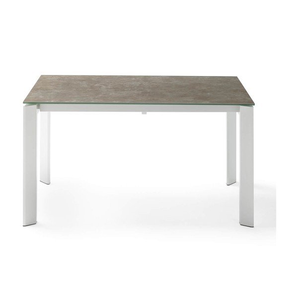 Tavolo da pranzo pieghevole Tamara marrone e bianco, lunghezza 160/240 cm - sømcasa-image-1