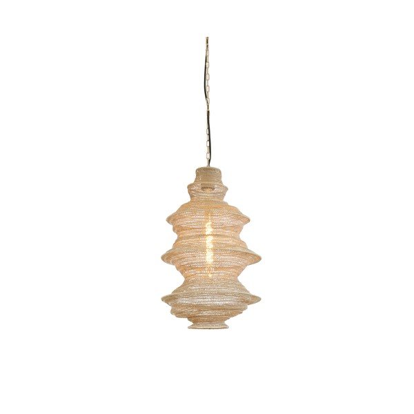 Lampadario beige in metallo Nakisha – Light & Living-image-2