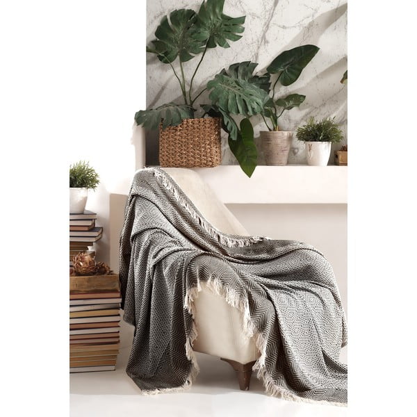 Copriletto nero/beige 170x210 cm Etnik – Mijolnir-image-1