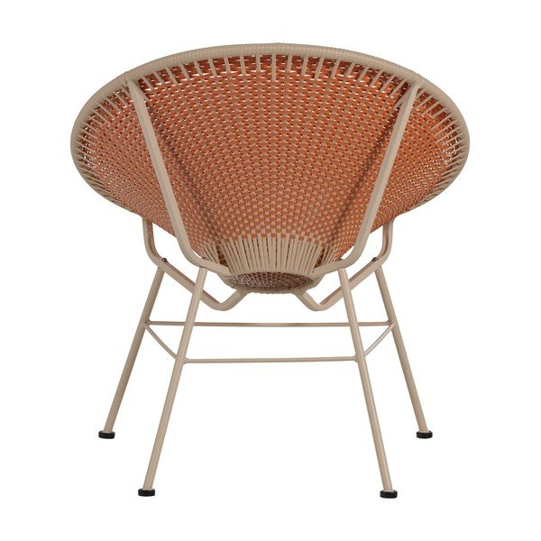 Poltrona da esterno arancione in rattan artificiale Kazoun – WOOOD-image-4