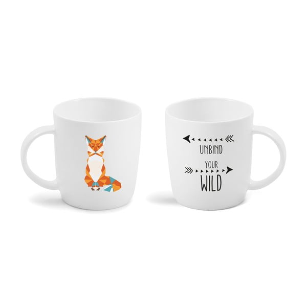 Hrnek z kostního porcelánu Vialli Design Wild Fox, 370 ml