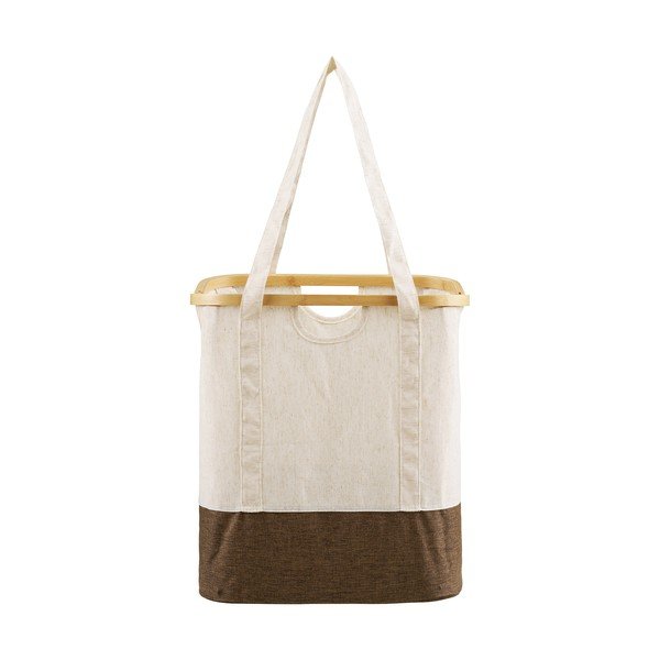 Cesta per il bucato marrone/color crema in tessuto Noto – House Nordic-image-4
