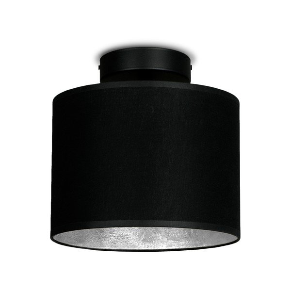 Lampada da soffitto nera con dettaglio argento XS CP, ⌀ 20 cm Mika - Sotto Luce