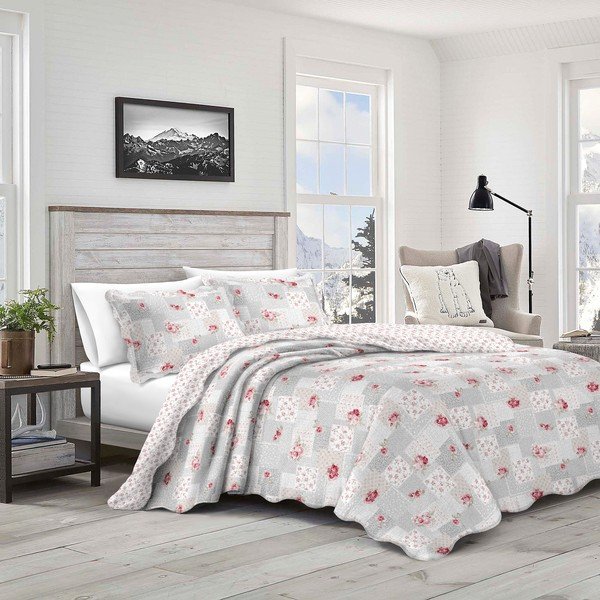 Set con copriletto e federa bianco/grigio 250x230 cm – Dakls