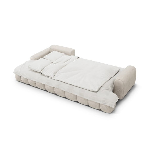 Divano angolare beige allungabile/con contenitore (con penisola a sinistra/con chaise lounge) Linz – Cosmopolitan Design-image-4