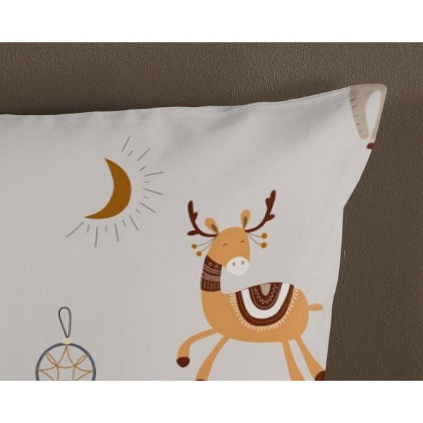 Set copripiumino e federa da bambini greige in cotone per letto singolo 140x200 cm Woody – Good Morning-image-3