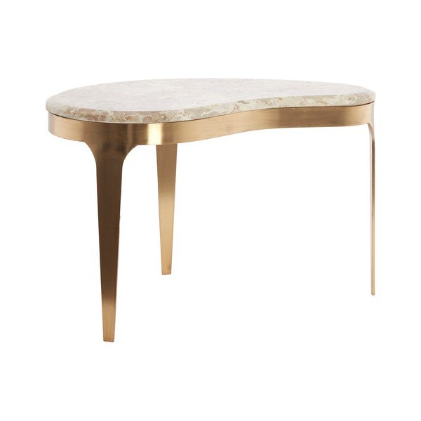 Tavolino da salotto color bronzo/grigio tortora con piano in marmo 39x65 cm Giulio – Light & Living