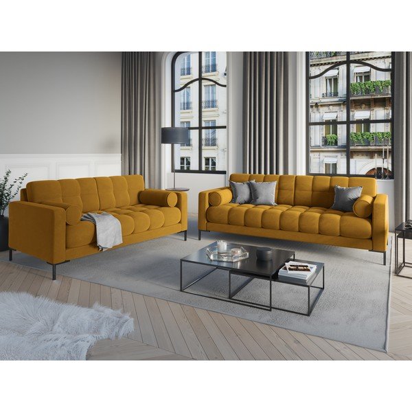 Divano in velluto giallo Bali - Cosmopolitan Design-image-1