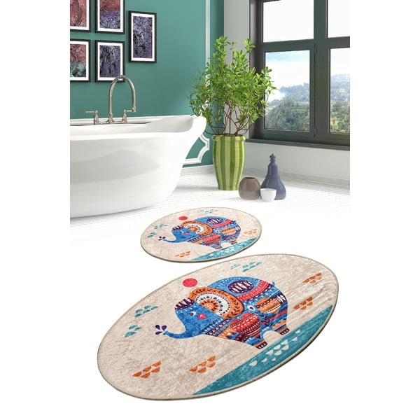 Set di tappetini per il bagno 2 pz 60x100 cm Etnic – Foutastic-image-2