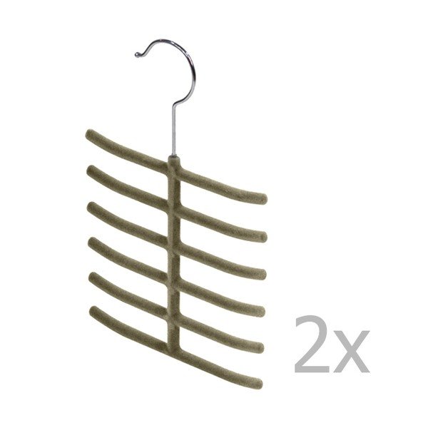 Set di 2 appendiabiti in velluto verde - Domopak