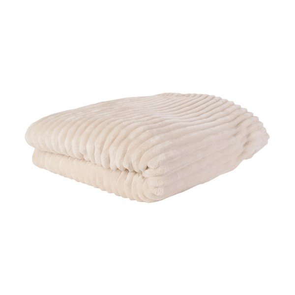 Plaid a coste in velluto crema, 150 x 200 cm Big Ribbed - PT LIVING-image-2