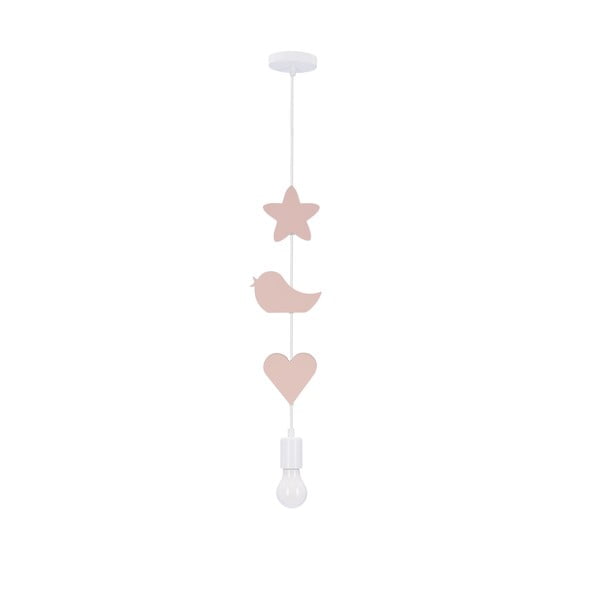 Lampada per bambini bianca e rosa con paralume in metallo Single - Candellux Lighting
