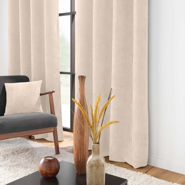 Tenda beige in ciniglia 140x260 cm Leo – douceur d'intérieur-image-1
