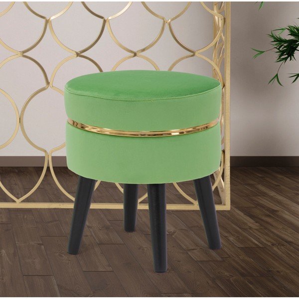 Sedia imbottita verde Paris, ⌀ 35 cm - Mauro Ferretti-image-1