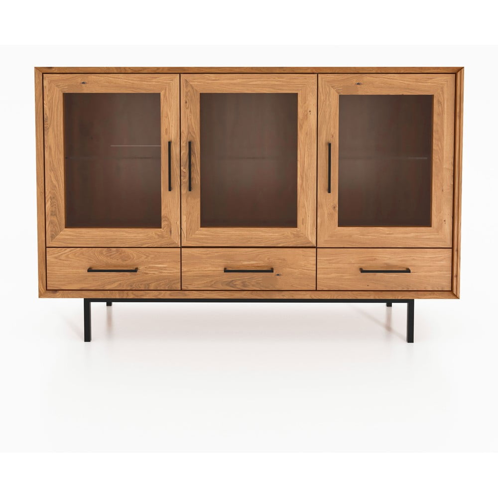 Vetrina in legno di quercia di colore naturale 144x95 cm Abies - The Beds | Vetrine