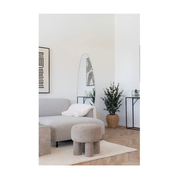 Sgabello grigio chiaro in tessuto bouclé Perth - House Nordic-image-4