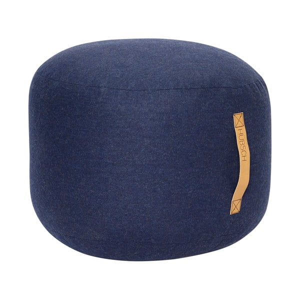 Pouf Zerio blu scuro, ø 50 cm Mochi - Hübsch