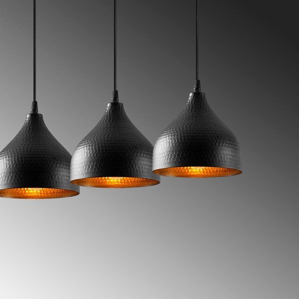 Lampadario nero con paralume in metallo Tattoo – Opviq lights-image-4