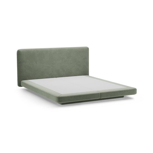 Letto matrimoniale imbottito verde 140x200 cm Linea – Micadoni -image-2