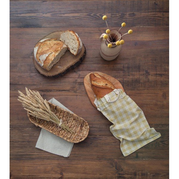Borsa per il pane in lino giallo Vichy - Really Nice Things-image-1