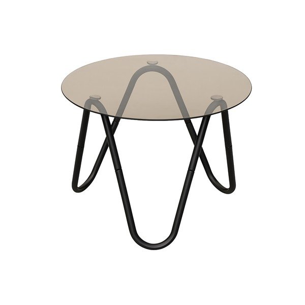 Tavolino rotondo con piano in vetro ø 50 cm Ventana Round – Leitmotiv