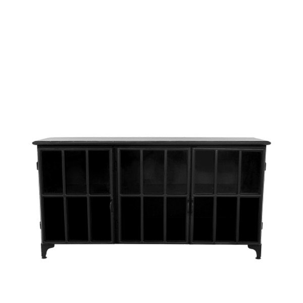 Cassettiera in vetro e metallo nero Manhattan - HSM collection-image-4