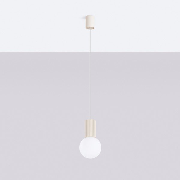 Lampadario color crema con paralume in vetro ø 12 cm Orbital – Sollux-image-4